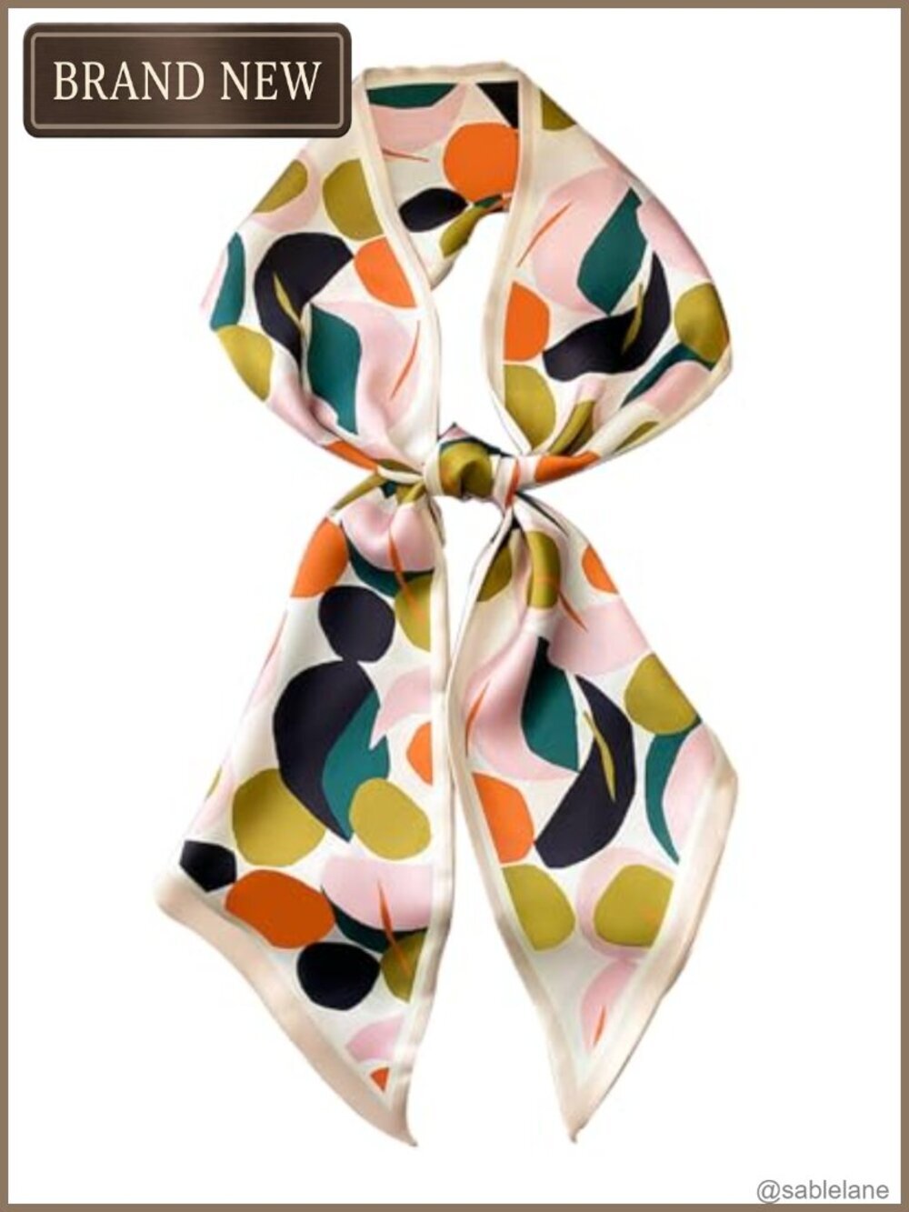 Silk Feeling Satin Hair Scarf Wrap - Fashion Neck Scarf for Women